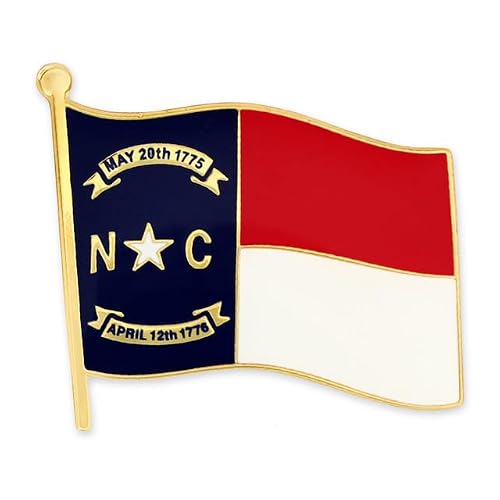 PinMart North Carolina US State Flag NC Enamel Lapel Pin 1" - 50 Pack
