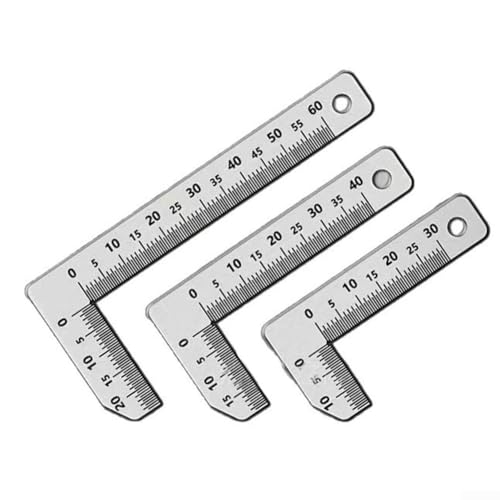 Jauge d'étrier en acier inoxydable pour chanfrein pour mesure offrant une précision dans le traitement du verre, la menuiserie et la fabrication mécanique (90° -3 pièces)