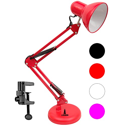 Luminária Pixar Lorben Abajur de Mesa Articulada Garra e Base Vermelho GT-6035