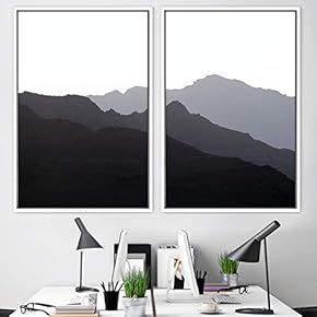 signwin 2 Piece Framed Canvas Wall Art Monochromatic...