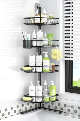 Standing Corner Shower Caddy - Rustproof Bathroom Shower Stand Shelf