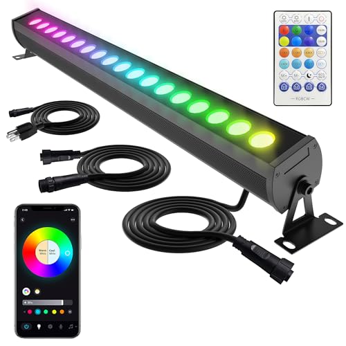 Umidkin Linkable Smart RGBCW Wall Washer Light Bar 90W – 2700K-6500K Tunable White LED Bar with App & RF Remote, 16 Million Color Changing Wash Lights, IP65 Stage Light for Wall Wash Lighting