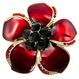 GFM® Broche fleur de coquelicot pour femme et homme pour le jour du Souvenir (BRCH PPY), Petit, Métal, Cristal