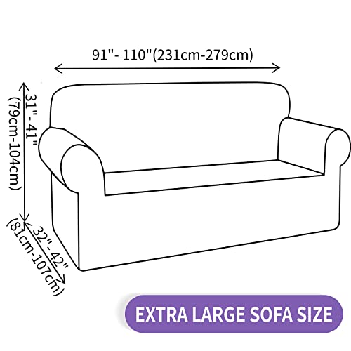 Znsayotx Stretch Oversized Couch Cover Universal Sofa Covers For Living Room Dogs Pet Furniture Protector Spandex Extra Large Sofa Slipcovers With Anti Slip Foam Sticks (Dark Grey, Xl Sofa) #TOP3
