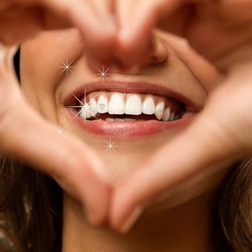 Image of Professional Dental Teeth Gem Ornament Kit /Tooth Whitening Studs with Gold Crystal Diamond-Shaped - Teeth Jewels /Jewelry Decoration Material for Women, Men (3PCS /Box, 0.2x0.2in, No Glue)