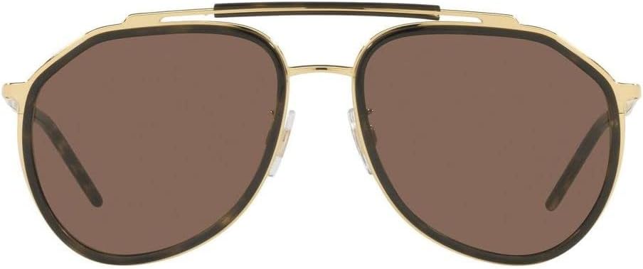 Dolce & Gabbana DG2277-02/73 Sunglasses Gold/Havana w/Dark Brown 57mm