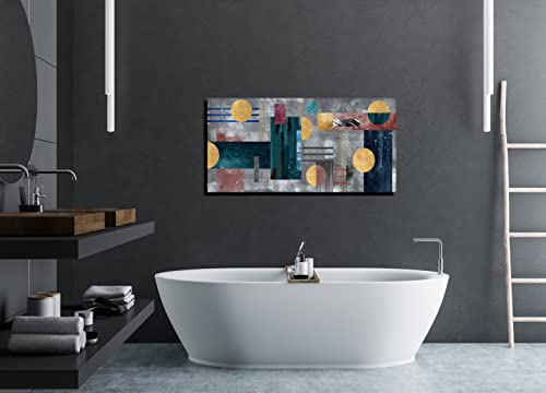 Gugika Minimalist Wall Art For Living Room, Abstract Canvas Wall-Art For Bedroom, Modern Geometric Print Picture, Wall Decor For Office, Stretched And Framed Ready To Hang Painting Artwork Size 40X20 #TOP7