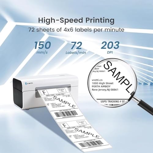 Image of BRONTIX Thermal Printer 4x6 inch Shipping Label | Adjustable Label Printer Machine | 203 DPI | Barcode Printer Machine with 152mm /s Printing Speed