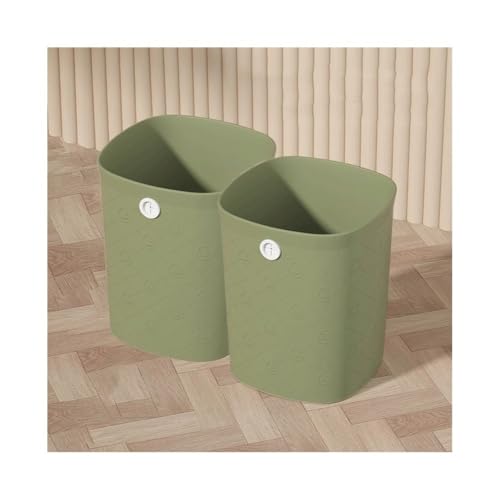 Pojemnik na śmieci Kosz na śmieci, plastikowy, kwadratowy bez pokrywy, do domu, kuchni, biura, duży/mały, dwa opakowania(Green,Mały)