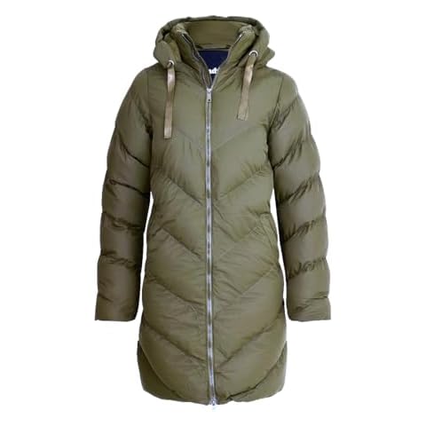 Spindle Women's Khaki Mid-Length Puffer Jacket Cover