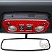 PJFUS Real 3K Red Carbon Fiber Car Front Roof Reading Light Control Panel with Sunroof Switch Button Sticker Auto Interior Accessories Compatible with Ford Mustang 2015 2016 2017 2018 2019 2020