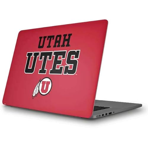 Skinit Decal Laptop Skin Compatible with MacBook Pro 15.4-inch - Officially Licensed College Utah Utes Text on Red Design