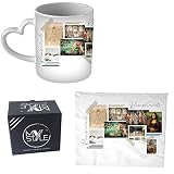 Taza con mango en forma de corazón, modelo #arte-renacimiento italiano#. Special Edition que incluye: taza de cerámica con capacidad de 325 ml y un mantel de desayuno de microfibra aterciopelada de 50 x 30 cm (también se puede utilizar como toalla o cuadro). Incluye caja de regalo.