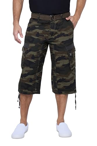 X RAY Men's Belted Tactical Cargo Long Shorts 18