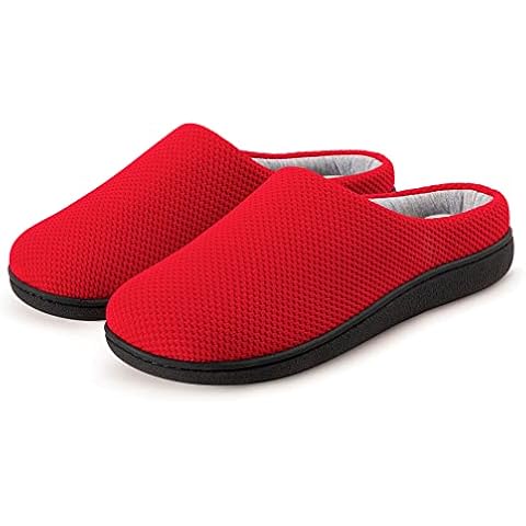 RockDove Women's Diamond Stitch Memory Foam House Slipper, Size 6-7 UK Women, Chilli Red Cover