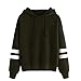 Produktbild Damen Pullover Lady Fashion Print Langarm mit Kapuze Solid Tops Bluse Shirt MYMYG Gedruckt Pullover Herbst