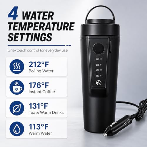 Hervidor eléctrico de viaje para auto 12V/24V 400ml negro miniatura 2