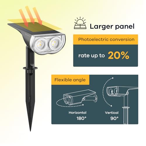 Linkind Solar Spotlights Outdoor Waterproof Dusk to Dawn Warm White 10 Pack - image 3