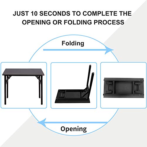 Need Folding Desk - 31 1/2" No Assembly Foldable Small Computer Table,Sturdy And Heavy Duty Writing Desk For Small Spaces, Black&Black Frame #TOP2