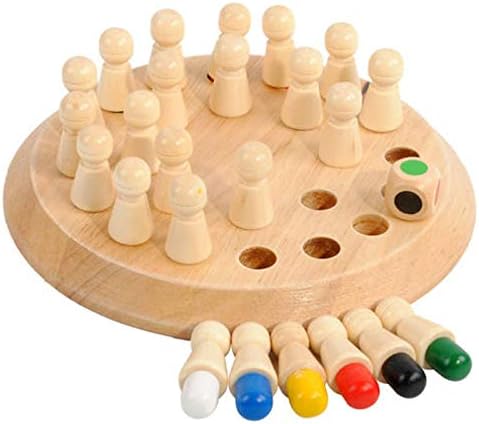WSGFPO Scacchi Memory in Legno Memory Stick Gioco Scacchi Memory in Legno per Bambini Scacchi di Memoria in Legno Giocattoli Educativi di Scacchi di Memoria per attività Genitore Figlio (1 Set)