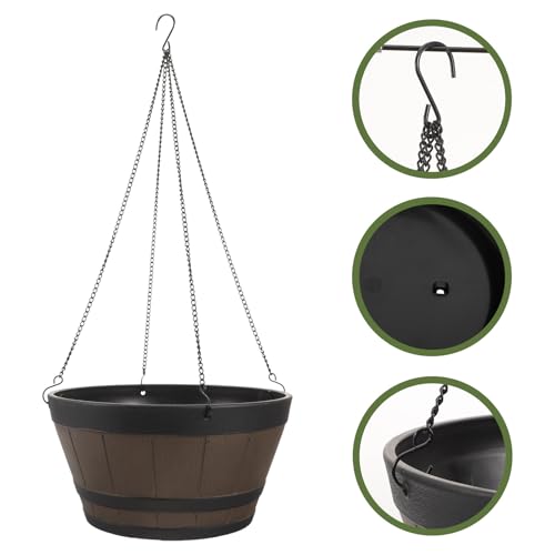 SHINEOFI Hanging Flower Pot Indoor Outdoor Hanging Basket 12-Inch Resin by SHINEOFI - Used condition - Image 8