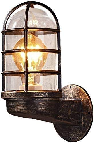 Luz de soporte de hierro forjado con acabado industrial náutico premium