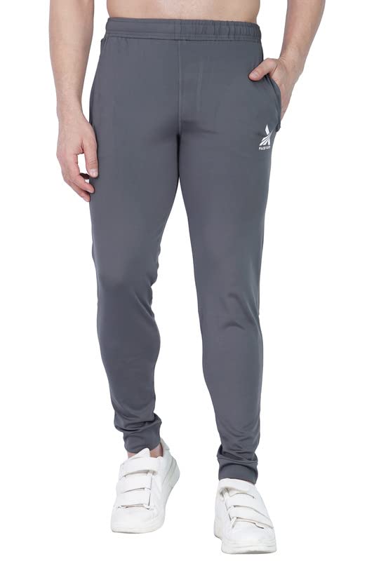 Image of Men's Unique Design Comfortable Polyester Solid Logo Print Regular Fit Track Pants /Trouser /Lower for Boy (Color:-Grey,Size:-L)