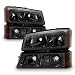 For 2003-2006 Chevy Silverado Avalanche Replacement Smoked Headlights Driver/Passenger Head Lamps Pair