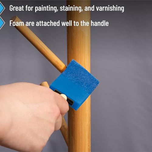 Image of Bates- Foam Paint Brushes, 2 Inch, 75 Pack, Blue Foam Brushes for Painting with Lightweight Wooden Handles