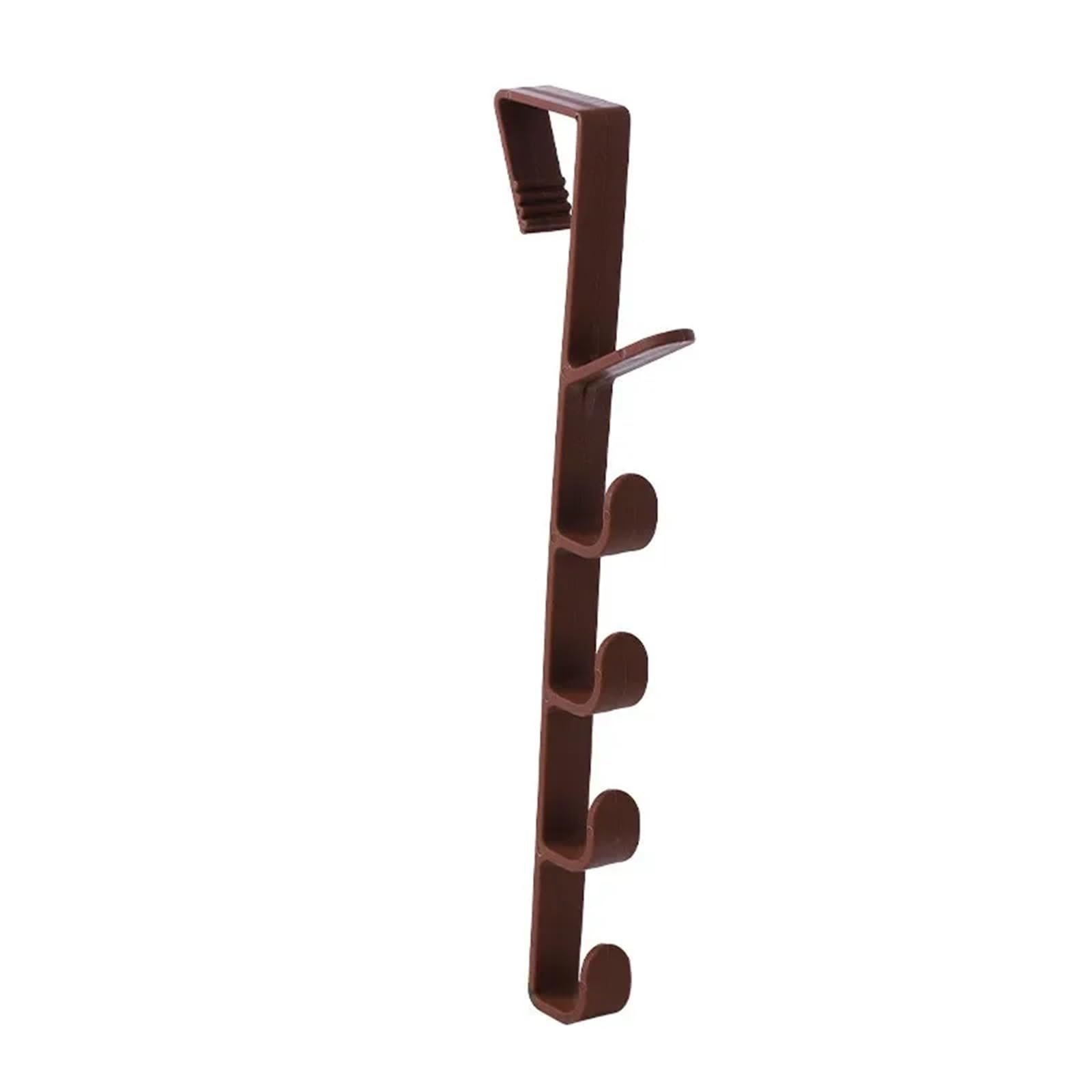 YILWPV 12pcs Bedroom Door Hanger Clothes Hanging Rack Over The Plastic Home Storage Organization Hooks(Brown)