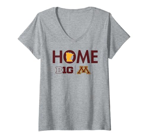 Womens Minnesota Golden Gophers Big 10 Home Officially Licensed V-Neck T-Shirt