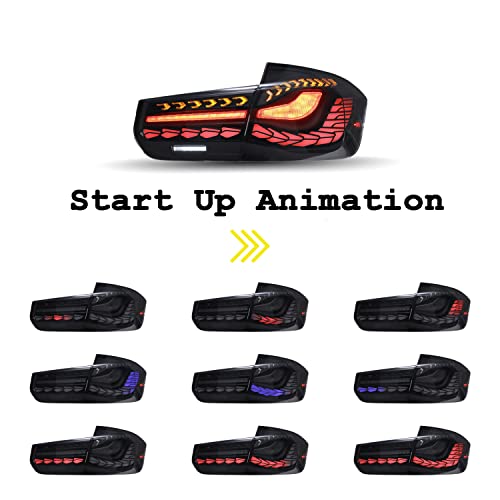 Inginuity Time Led Tail Lights Sequential Indicator For 2012-2018 Bmw F30 F35 F80 M3 Blue Start Up Animation Rear Lamp Assembly (Blue) #TOP2