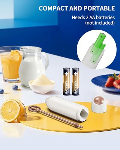 CIRCLE JOY Portable Drink Mixer Handheld, No Foam, No Clumps, Protein Mixer for Pre-workout Mixes Collagen Powder Milk Powder Fiber Drink, Easy Use Less Mess