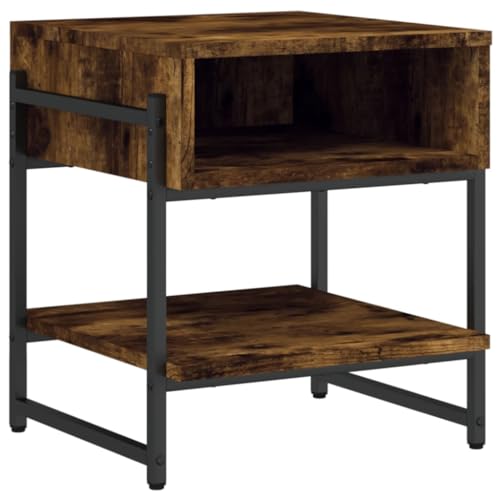 Table basse chêne fumé moderne 40x40 cm table d'appoint de salon