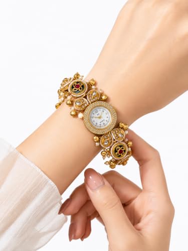 Buy Sleekify Heritage Bracelet Watch for Women, Traditional Kashmiri - Image 4