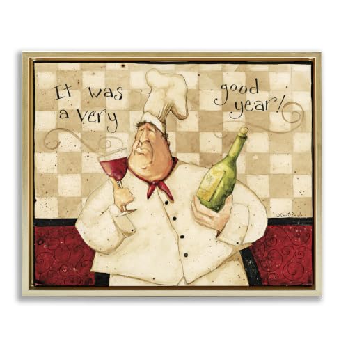 Chef Wine Phrase Kitchen, 17 x 21 Inch Canvas in Floater Frame