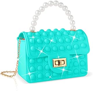 Ainiv Pop it Pop Bag, 2 in 1 unicorn Fidget Bag for Girls, Silicone Push Bubble Crossbody Bag Small Purse, Shoulder Bag with Adjustable Strap Length, Relief Stress for Adult Kids (Light Green)