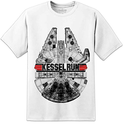 Digital Pharaoh Hommes Millenium Falcon Top Gun T Shirt Jedi Guerres Sith Étoile Skywalker Boba Fett Mandalorian Bébé Yoda - Noir, L = 42/44"