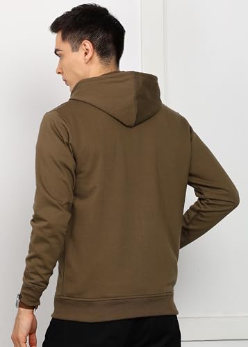 Image of Alan Jones Clothing Men's Solid Zipper Hooded Sweatshirt | Ribbed Hem, Lined Hood, Side Pockets, Durable Zip | Multiple Colors
