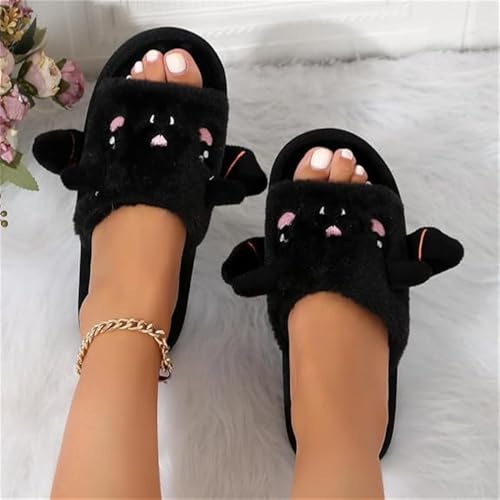 Generic Halloween Slippers, Bat Slippers, Indoor And Outdoor Plush Flat Slippers, Soft Cozy Non-Slip Open Toe, Funny Halloween Gifts4