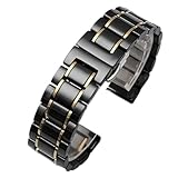 Cinturino for orologio in ceramica Cinturino universale in acciaio inossidabile a sgancio rapido Lunghezza regolabile(J,22mm)