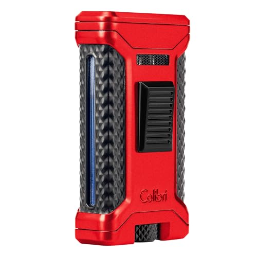 Encendedor Colibri Ascari Triple Jet Torch Metal Rojo Negro miniatura 3