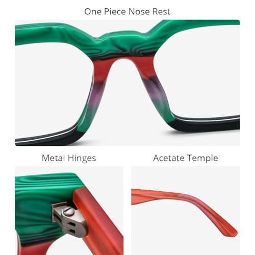 Image of HEPIDEM Matte Multicolor Acetate Glasses Frame Men Vintage Square Eyeglasses Optical Spectacles 9289