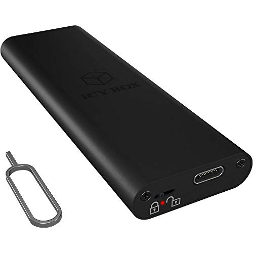 Image of ICY BOX IB-183M2 External Case for 1 x M.2 SSD B-Key & B+M-Key (22 x 30/42/60/80 mm) USB 3.0 (UASP) Connection, SATA III, Aluminium, Black black Black