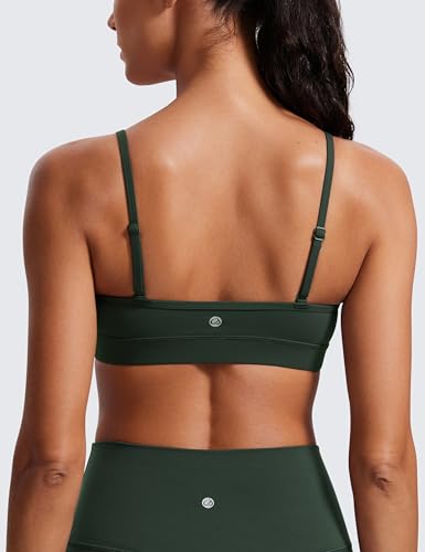 Image of CRZ YOGA Butterluxe V Neck Sports Bras | Light Support, Removable Pads, Yoga, Extremely Soft, Square Back, Adjustable Spaghetti Straps, for Women