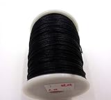 IME 2 MM Bugtail Satin Cord Satin/rattail Silk Cord for Necklace Bracelet Beading Cord Jewelry and Craft Cord 30 Yards (Black)