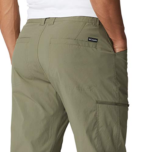 Columbia Calça elástica masculina Silver Ridge II, respirável, proteção solar FPS 50, verde pedra, 4