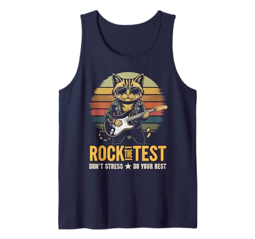 Rockin' ROCK THE TEST Bruh Testing Day Teacher ELA STEM Vibe Tank Top