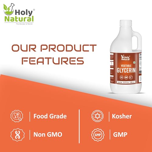 Image of Vegetable Glycerin (1000ml), Non-GMO, Kosher, Food Grade /Cosmetic Grade, For Skin, Hair, Crafts, and Soap Base Oil.