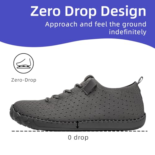 Image of DLWKIPV Mens Barefoot Shoes Wide Toe Box Zero Drop Non Slip Sports Running Walking Athletic Footwear Workout Trail Grounding Lightweight Outdoor Casual Fashion Sneakers